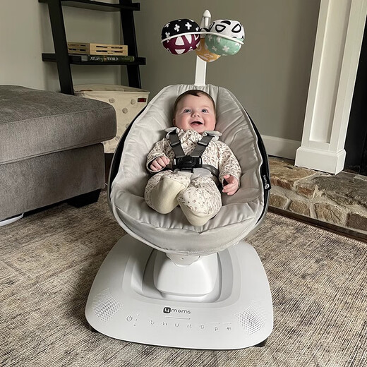 4MOMS美国婴儿电动摇椅mamaroo5.0新生儿安抚摇篮宝宝哄睡哄娃神器礼物 新款5.0 高级灰蓝牙款