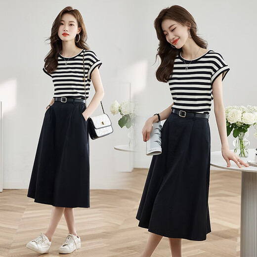 
FeiLiFan French dress women's new style 2025 summer high-end small temperament fashionable skirt suit for women summer beige 2XL (recommended 128-140Jin [Jin equals 0.5 kg])