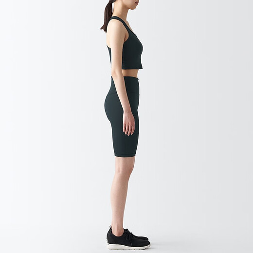 无印良品（MUJI）Walker 女式 易干 半长收腿裤 BIG04A3S 打底裤 黑色 L