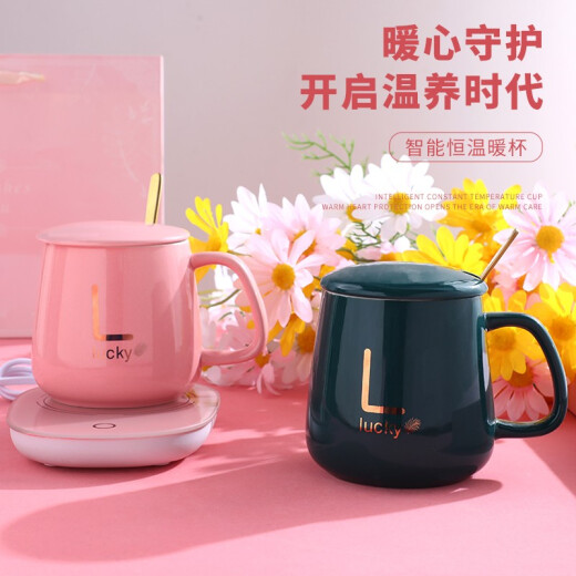 唐贝毕业礼物送老师伴手礼盒实用商务公司团建入职小礼品定制送员工 55度恒温杯记事本钢笔套装粉(京)