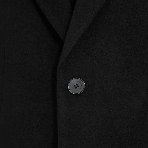 
Lilang Light Fashion Men's Clothing [Same Model in Shopping Mall] Woolen Coat Men's Long Cashmere Blended Wool Jacket Q4DYR505 Black M (165)