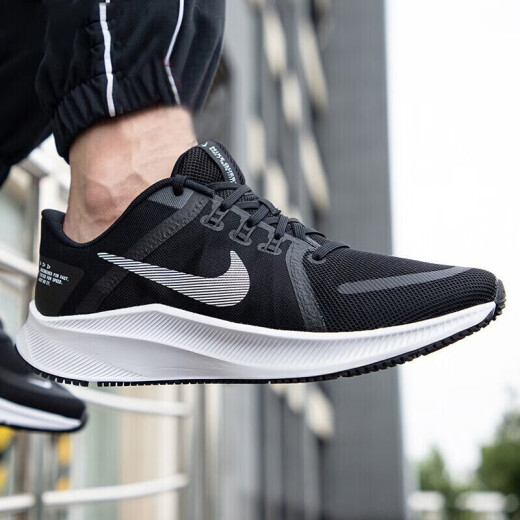 耐克（NIKE）男鞋QUEST 4跑步鞋夏季飞线公路网面透气低帮运动鞋休闲鞋 DA1105-006黑色白 44