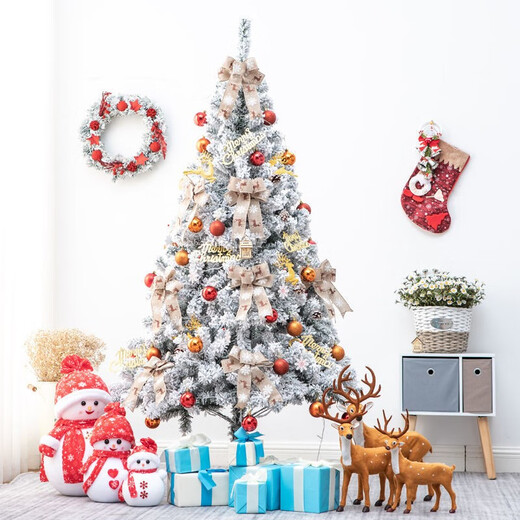Tingmo Luoxue Christmas Tree Decoration Simulation Tree Household Decoration Tree Hotel Mall Christmas Ornaments Christmas Scene Decoration Internet Celebrity Style-2.1m Christmas Tree Set Meal