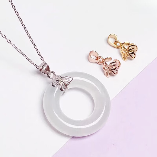 Yujingji Fat Donglai same model, high quality buckle head 18K gold thickened safety buckle clip Buddha Gong Jade Silver Card White Gold