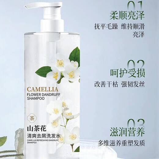 Camellia anti-dandruff shampoo for men and women, long-lasting fragrance, refreshing and clean [style packaging shipped randomly] Camellia shampoo 500mlx1 bottle