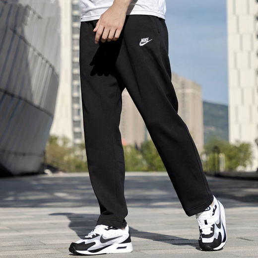NIKE Loose Straight Pants Pure Cotton Men's Pants Outdoor Breathable Sports Pants Thin Training Casual Pants Black/FQ4333-010 Thin S100-120Jin Jin equals 0.5 kg