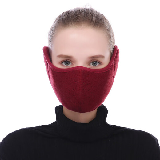 HengTravler冬季成人户外摩托车防寒防风摇粒绒保暖口罩耳罩面罩情侣口罩 A608(迷彩)男女