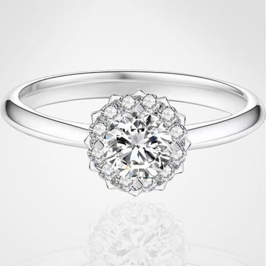 AVHE white platinum and platinum diamond ring for women, bouquet full of diamonds, artificial laboratory-grown diamonds, asking for a wedding gift for Chinese Valentine's Day, platinum rose full of diamonds - main stone 1 carat, ring size 9-20 optional