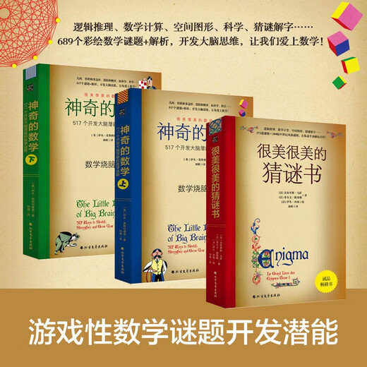 数学谜题系列（升级版3本）689个开发大脑潜能的彩绘数学谜题 解析 激发孩子数学兴趣