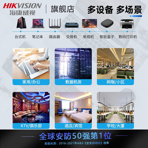 Hikvision Special Network Câbles Surveillance, cuivre sans oxygène, paire torsadée non blindé, test de dynamisme résistant à l'usure et respectueuse de l'environnement [Super-catégorie 305 mètres] 1LN5-Pro ​​/ E