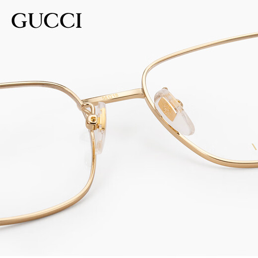 古驰GUCCI眼镜架金属全框经典百搭方圆框男女眼镜框GG1355OA可配度数 金色 GG1355OA-002(金色)
