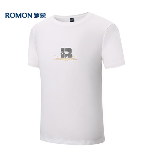 ROMON short-sleeved T-shirt for men summer casual short-sleeved men ice silk base shirt T-shirt for men LM688 white XL