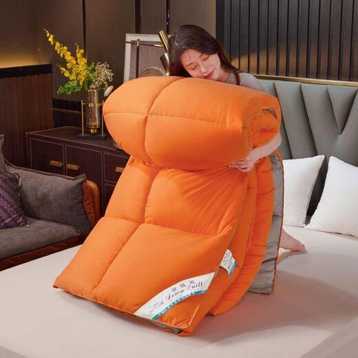 羽绒被95白鹅绒加厚保暖冬被春秋被单双人酒店被冬季被芯棉 150*200夏被 蓝灰色