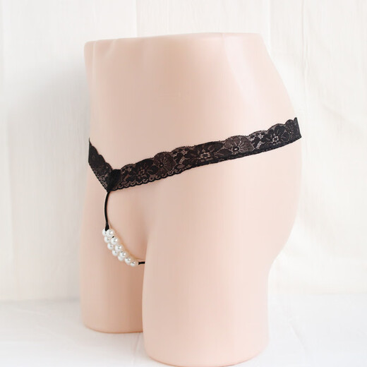 Private Shang Men's bead chain ring hollow underwear Men's sexy thong T-pants lace underwear One size fits all within 160 Jin [Jin equals 0.5 kg]