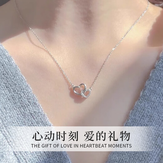 China Gold S925 Silver Four-leaf Clover Necklace for Women 2025 New Clavicle Chain Pendant Practical Birthday Gift for Girlfriends Pure Silver* Heart-to-Heart Necklace Classic Red Gift Box