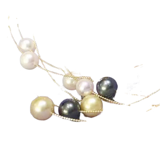 Nanzhi new product 18K gold Japanese craft collar Passepartout elastic adjustable memory pearl necklace pendant D accessories 18K yellow round collar one piece