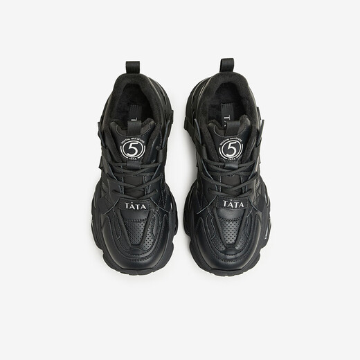 Him her thick-soled dad shoes women's fashion 2024 spring GEA01AM4 black (velvet lining) 38