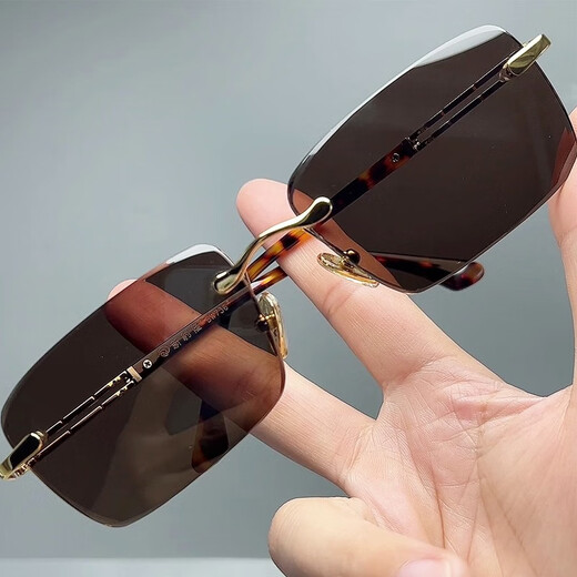 Steinspiegel echte Kristall Steingläser Kristall Sonnenbrille Sonnenbrille Fahrer Fahrspiegel Steinspiegel Super klar kühle Augen auffällige 736-Grau-Rahmengeschäft [60-40]