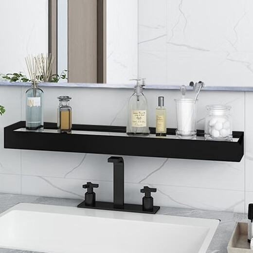 Tatsumei Mirror Storage Rack Black 5012B Storage Rack + Rack de almacenamiento solo de barra de toalla