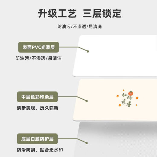 Bo Ling Lu light luxury high-end table mat tablecloth rectangular waterproof and oil-proof thickened anti-scalding heat insulation wipeable washable coffee table table mat blue flower 40*100cm