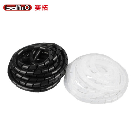 赛拓（SANTO）包线管束线管 电线缠绕管 理线保护套整线器 缠线器固线夹 【7027】黑色 直径6mm 长16米