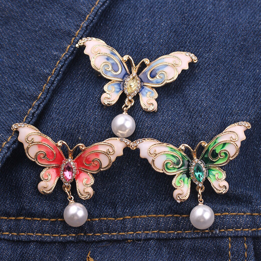 Butterfly Brooch Summer Pink Pin Accessories Lapel Pin Clothing Accessories Tassel Brooch Pink Brooch