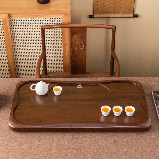 Feixiang whole solid wood tea tray natural walnut grain tea table tea tray simple household large tea table drainage tea tray Jinghua Shuiyue - walnut grain 65*32*2.8 2024 new solid wood tea tray - store manager recommendation