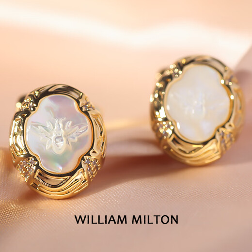 WILLIAM MILTON Bee Dance Fritillaria Carved Cufflinks Men's French Shirt Bee Cuff Nails High-End Birthday Gift Customized Gift Box Bee Dance