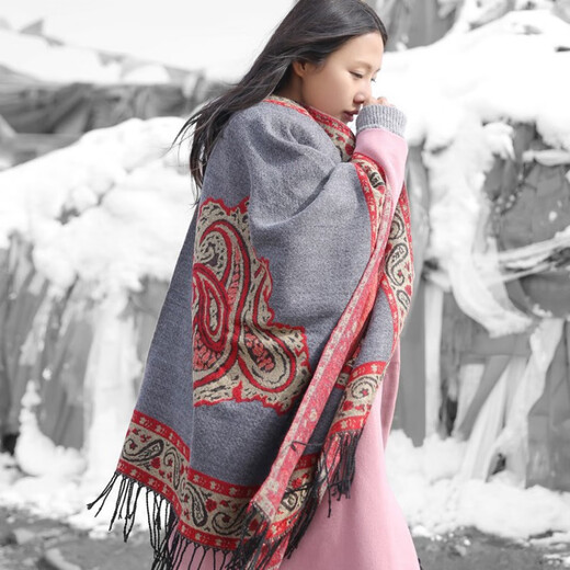 Salle climatisée climatisée de style national Xinfeile Style pour femmes épaissis écharpe tibétan Travel Cape Style Châle