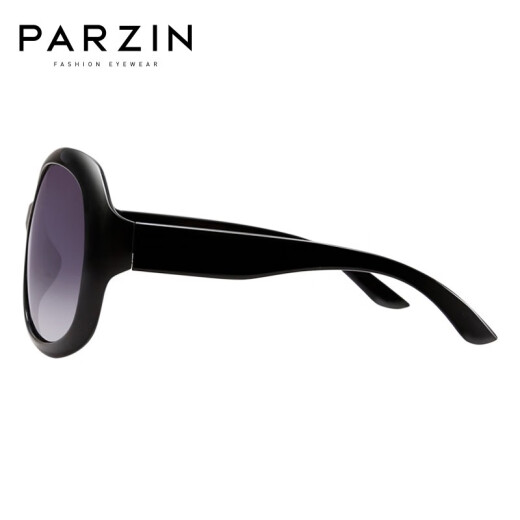 PARZIN Sunglasses Women's Retro Large Frame Fashion Polarized Sunglasses Driving Sun Protection Sunglasses Bright Black (6216)
