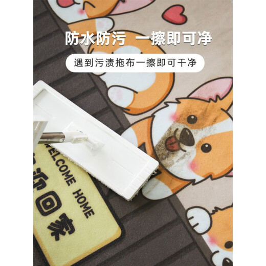 OUOETYMengyier free floor mat entrance door large size foot mat entrance pvc erasable and cut cartoon entry door. Benefiting wool '12116 120'c'm*120'c'm (no door gap)