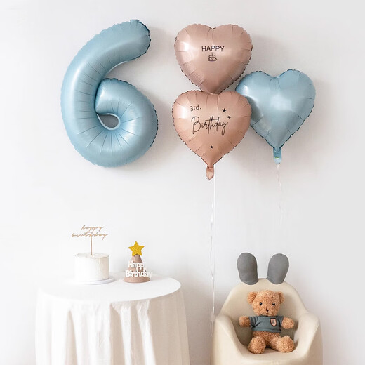
Very happy birthday party digital balloon scene layout large-size photo props for boys, girls and children aged one year old retro blue love combination-digit 2
