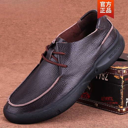 Katile Crocodile Fashion Marque en cuir authentique Chaussures en cuir masculines Cower Cow Hide Soft Sole Business Casual Cuir Toe Couche Cowhide Black 9912 42