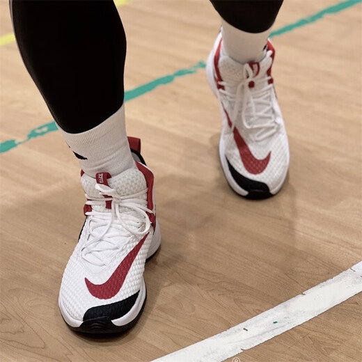 耐克（NIKE） Zoom Rize 1EP 男子 减震防滑耐磨 高帮实战休闲运动篮球鞋 FD9904-111米黑红 45 (290mm)