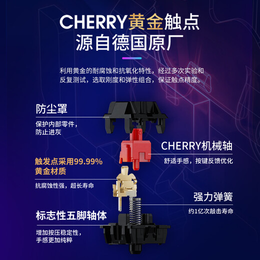 CHERRY Cherry MX 3.0S TKL Mechanical Keyboard Wired Gaming Esports Keyboard Office Computer Keyboard Aluminum Alloy Shell Side Engraved Keycap No Steel Plate Structure 87 Black RGB Light Red Axis