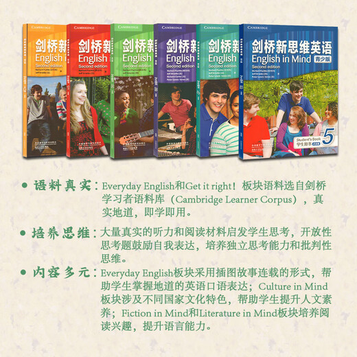 Véritable Cambridge New Thinking English Youth Edition English in Mind Starter Prende de niveau Student Livre 12345 Manuel d'exercices Junior Cambridge Junior High School English Elementary School Eim manuel Ket / Pet Exam Book Niveau 1 Étudiant Textbook + Exercice livre d'exercices