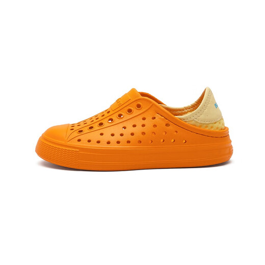 Native Children's Crocs Jeffery Series Outdoor Beach Sandals Lightweight Breathable Sports Shoes Slippers Baotou Children's Shoes Autumn Orange | Light Yellow Size 29