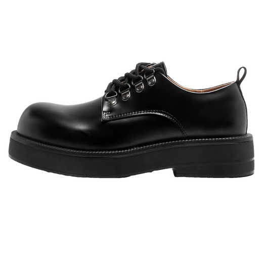 Shelley Jones Chaussures en cuir décontractées Summer Ins Niche Commu au grand chef de style britannique Teen Sole Round Round Head Derby Chaussures 9910 Black 40