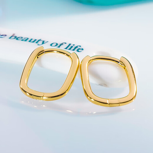 Yadige 18k gold earrings 2024 new rose square earrings for women fashion new yellow earrings geometric rose gold-1 pair