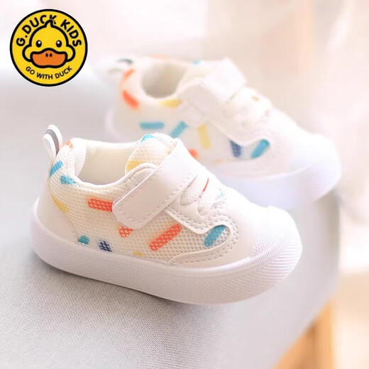 G. DUCKKIDS baby toddler shoes mesh shoes spring and summer soft sole functional shoes universal children's shoes 1-3 years old casual shoes B838 orange 22 inner length 15 cm
