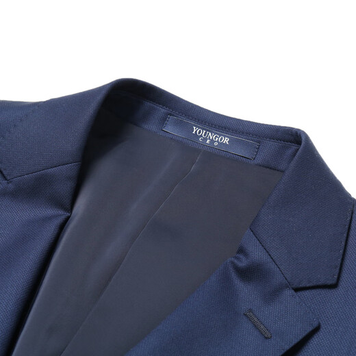 YOUNGOR Suit Men's 630F Two-button Single-breasted Slim Fit Business Suit Pure Sheep Wool Comfortable and Easy to Care Dark Blue L 175/96A
