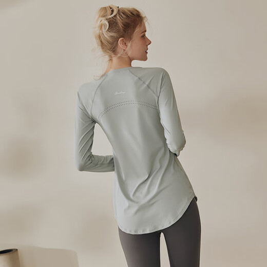 LULULMCCTN long-sleeved yoga top women's Pilates professional training sports running fitness top white L