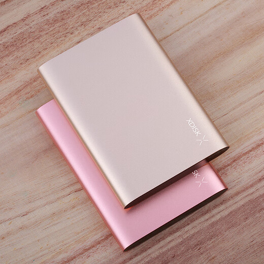 Kleine Festplatte (XDISK) USB3.0 mobile Festplatte 1 TB Doppelfestplatte Backup Metalloptik 2,5 Zoll Roségold externer externer Speicher Datenfoto Hochgeschwindigkeitsübertragung stoßfest