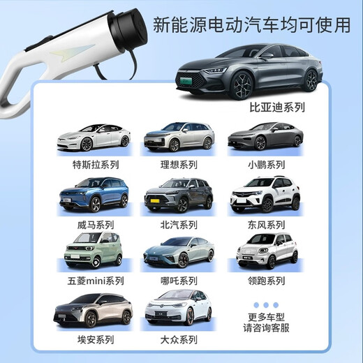Charging Elf car charger 3.5KW portable charging gun is suitable for Geely Xingyuan, BYD, Wuling mini, BYD Tesla, Xiaomi, ideal portable charger, safe and universal. Car charging gun, 3.5kw two-speed indicator light, 5 meters long, automatic stop when full, anti-leakage, universal for 99% of new energy vehicles slow charging port