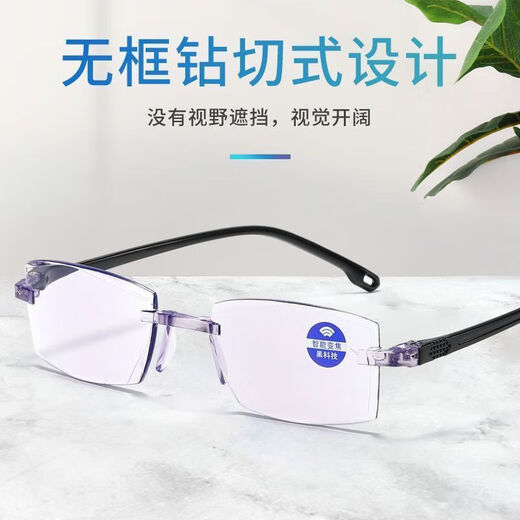 Vieruodis Lesebrille Automatische Zoom 100-700 Grad Strahlungssicheres blaues Licht retteless Smart Reading Brille für Männer und Frauen authentische Produkte Automatisch Zoom 100-700 Grad Blaulicht