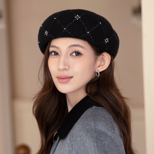 Xiangxue Yuxiu Wool Beret Women's Autumn and Winter 2025 New Painter Hat Fashion Versatile Octagonal Hat Women's French Hat Women's Off-White One Size