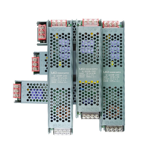 LED light box power supply 220 to 12v24v100w300w slim black diamond linear light strip transformer 24V400W glue filled diamond style