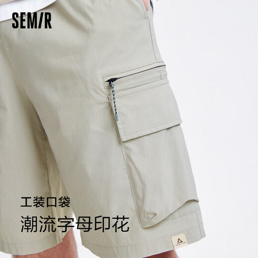 森马（Semir）中裤男凉感工装裤轻薄款夏直筒裤五分短裤印花101324126105
