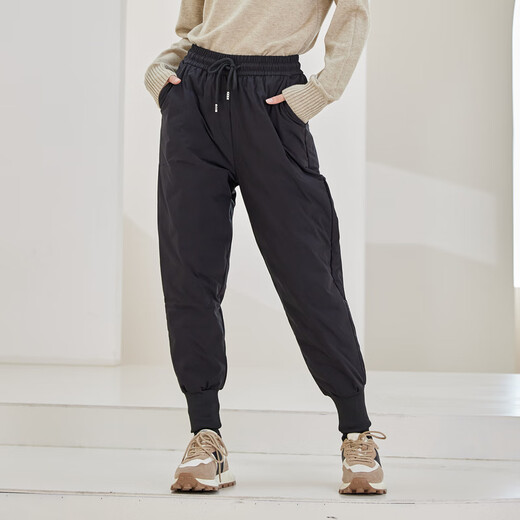 Flying in the Snow SQ Winter New Style Fashionable Versatile Long Style Warm Daily Casual Comfortable Cold-Resistant Couple Style Down Pants Black|8056 2XL 185/88A