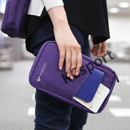 Minghuitong Passport Bag Travel Multifunktions-Aufbewahrungsbeutel Passport-Beutel Pack Ticket Bag Travel Supplies Lila lila